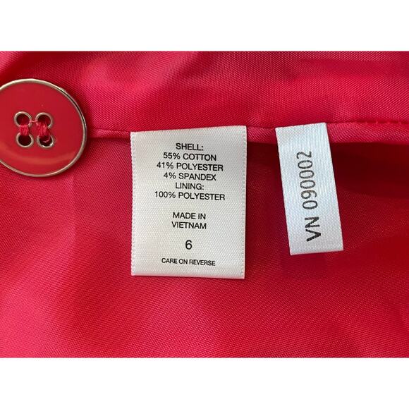 NWT 7th Ave Suiting Raspberry Pink / Bright Pink 2 Button Cotton Blend Blazer 6 - Picture 10 of 15